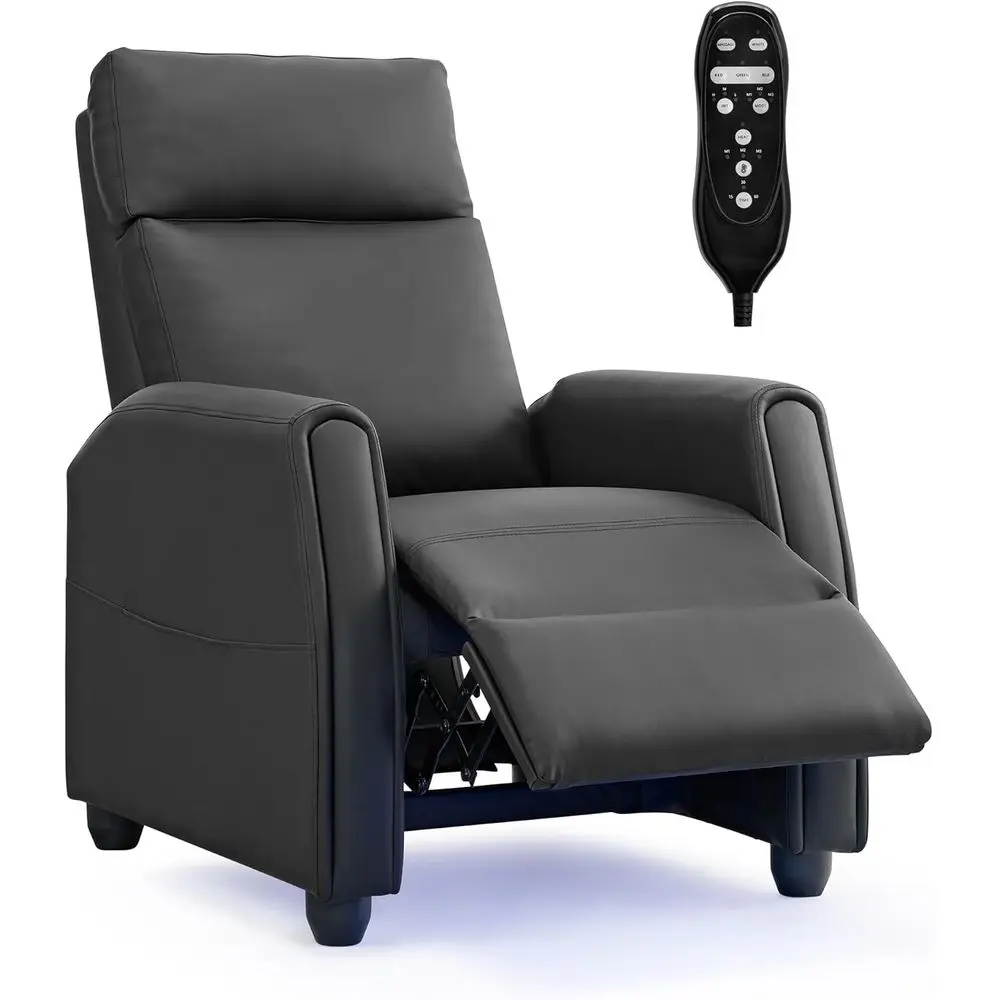 Home Cinema Rack - Black PU Leather Home Theater Recliner