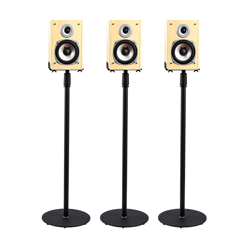 Home Cinema Rack - 75-140cm Adjustable Speaker Stand Universal Floor