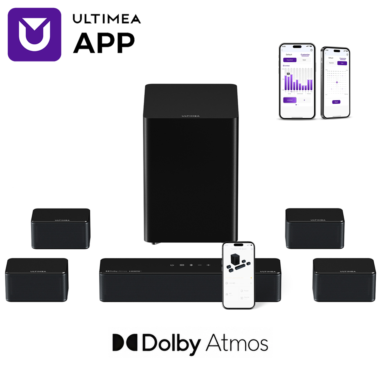 Home Cinema Dolby Atmos 7.1 - ULTIMEA Poseidon D80 7.1 Surround Soundbar