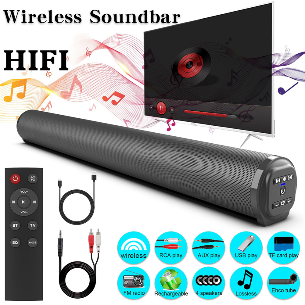 Sound Bar TV Sound System Blue - Home Cinema Wireless Speakers ulasan dan harga