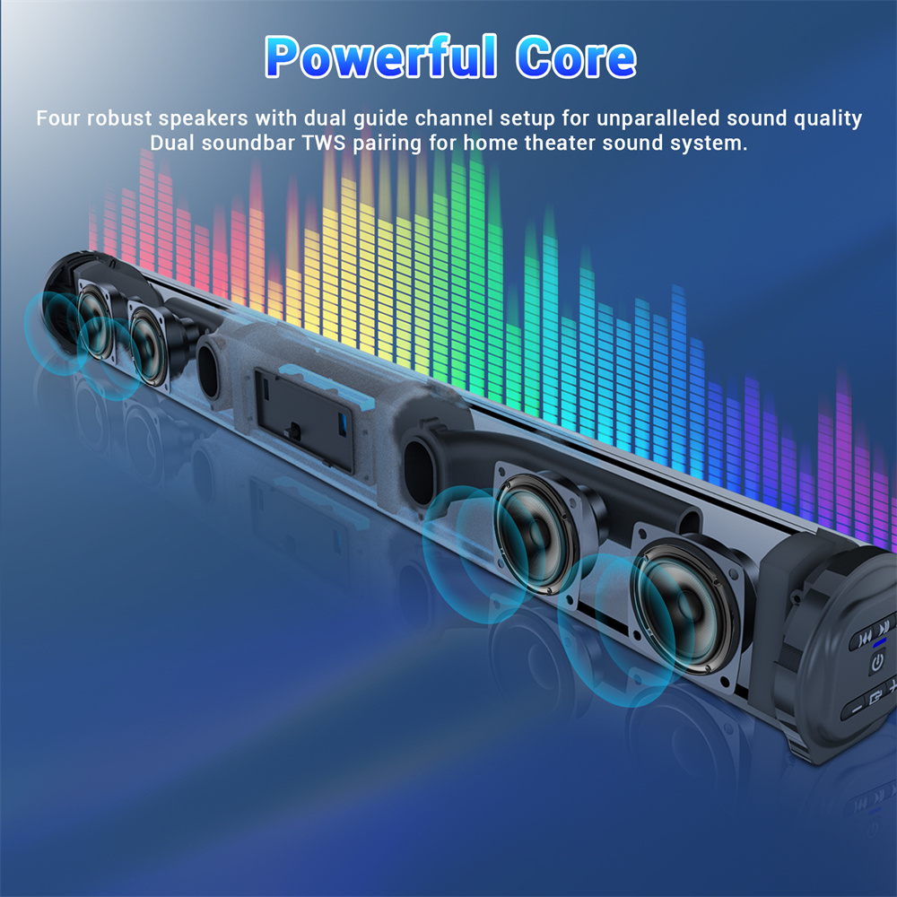 Sound Bar TV Sound System Blue - Home Cinema Wireless Speakers ulasan dan harga
