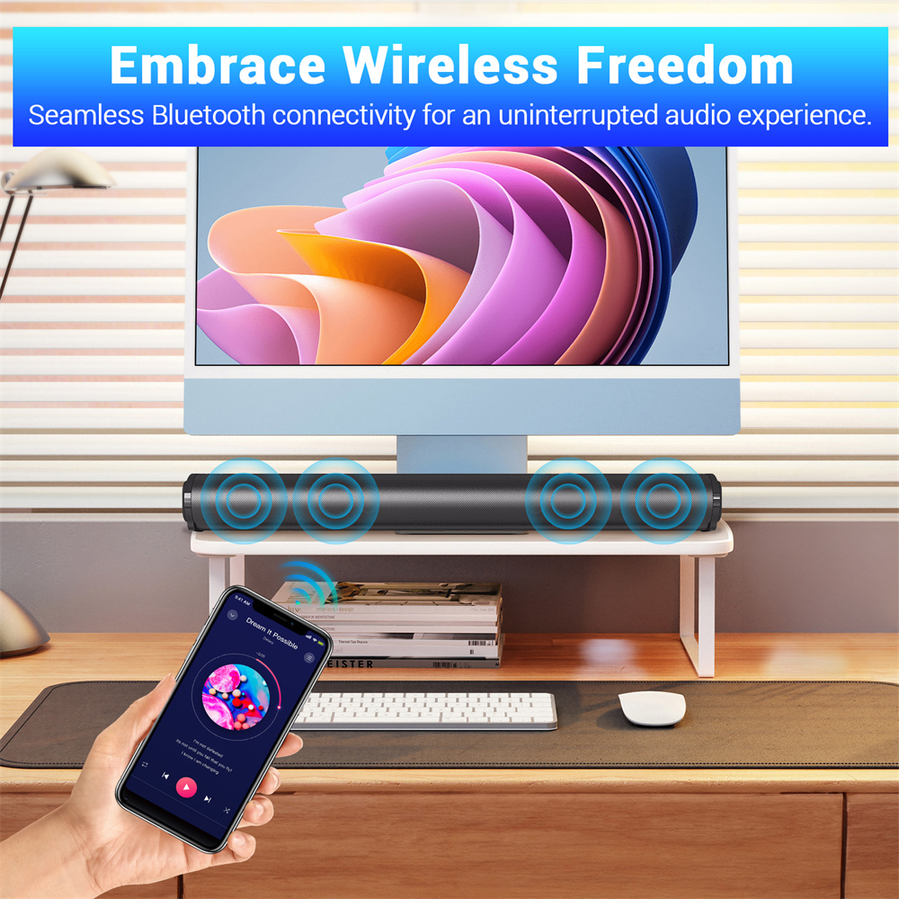 Sound Bar TV Sound System Blue - Home Cinema Wireless Speakers ulasan dan harga