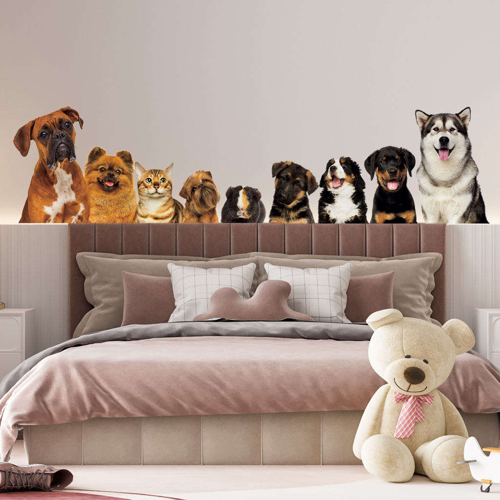 C30# 9 Cute Cats And Dogs Wall - Home Cinema Wall ulasan dan harga