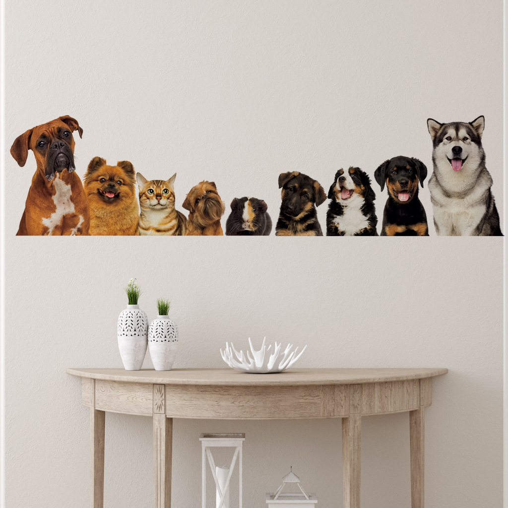 C30# 9 Cute Cats And Dogs Wall - Home Cinema Wall ulasan dan harga