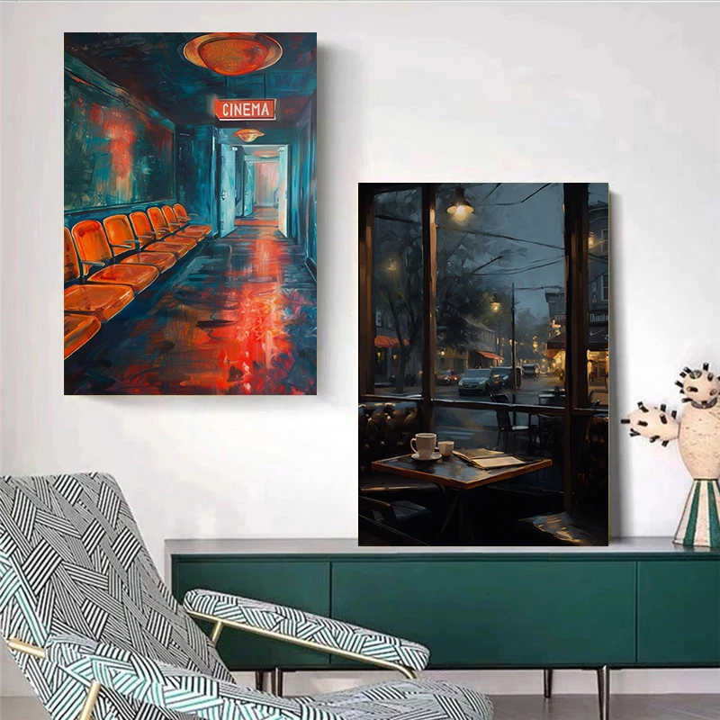 1pc frameless Moody Vintage Ni - Home Cinema Wall ulasan dan harga