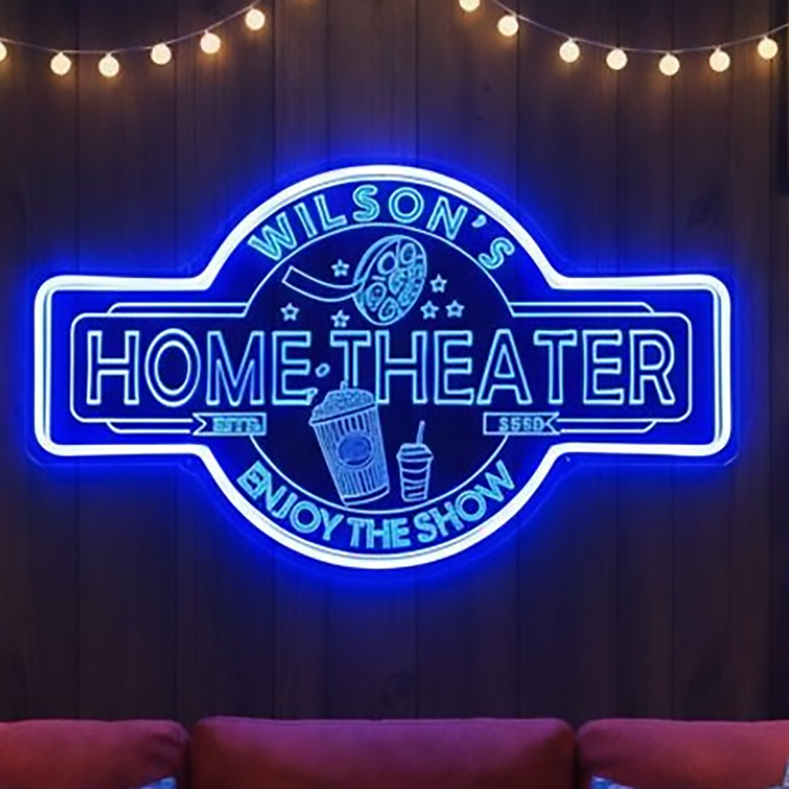 Custom Home Theater Neon Sign  - Home Cinema Wall ulasan dan harga