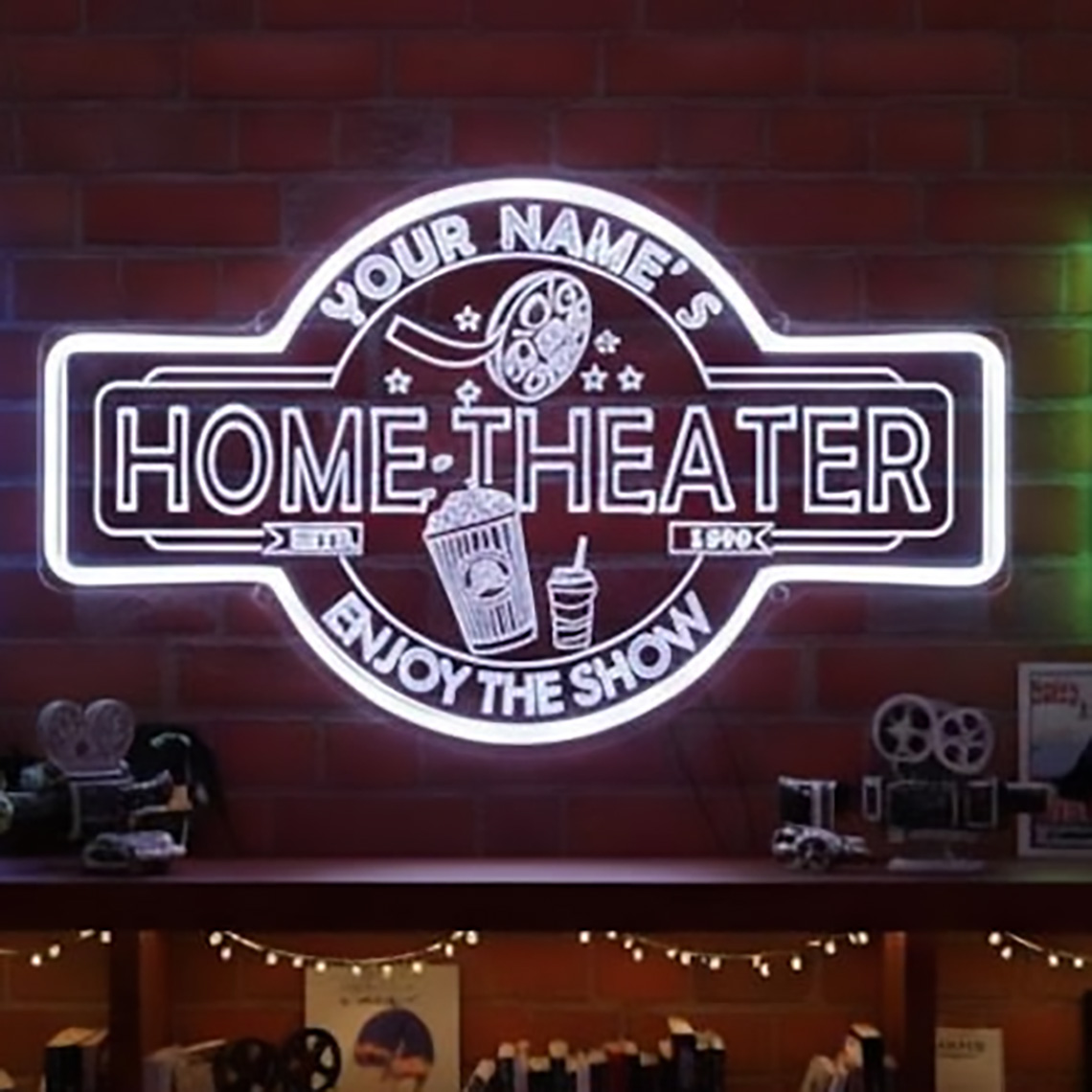 Custom Home Theater Neon Sign  - Home Cinema Wall ulasan dan harga