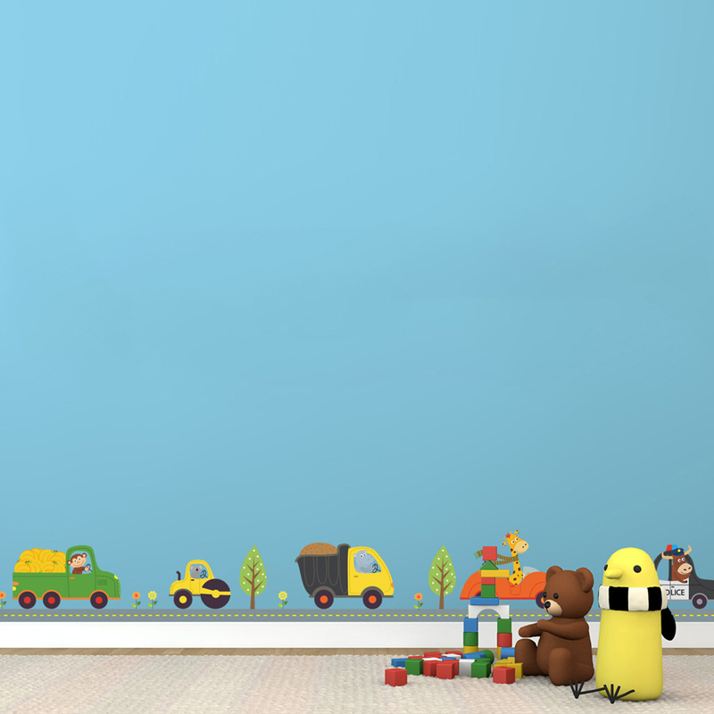 Cartoon Animals Car Wall Stick - Home Cinema Wall ulasan dan harga