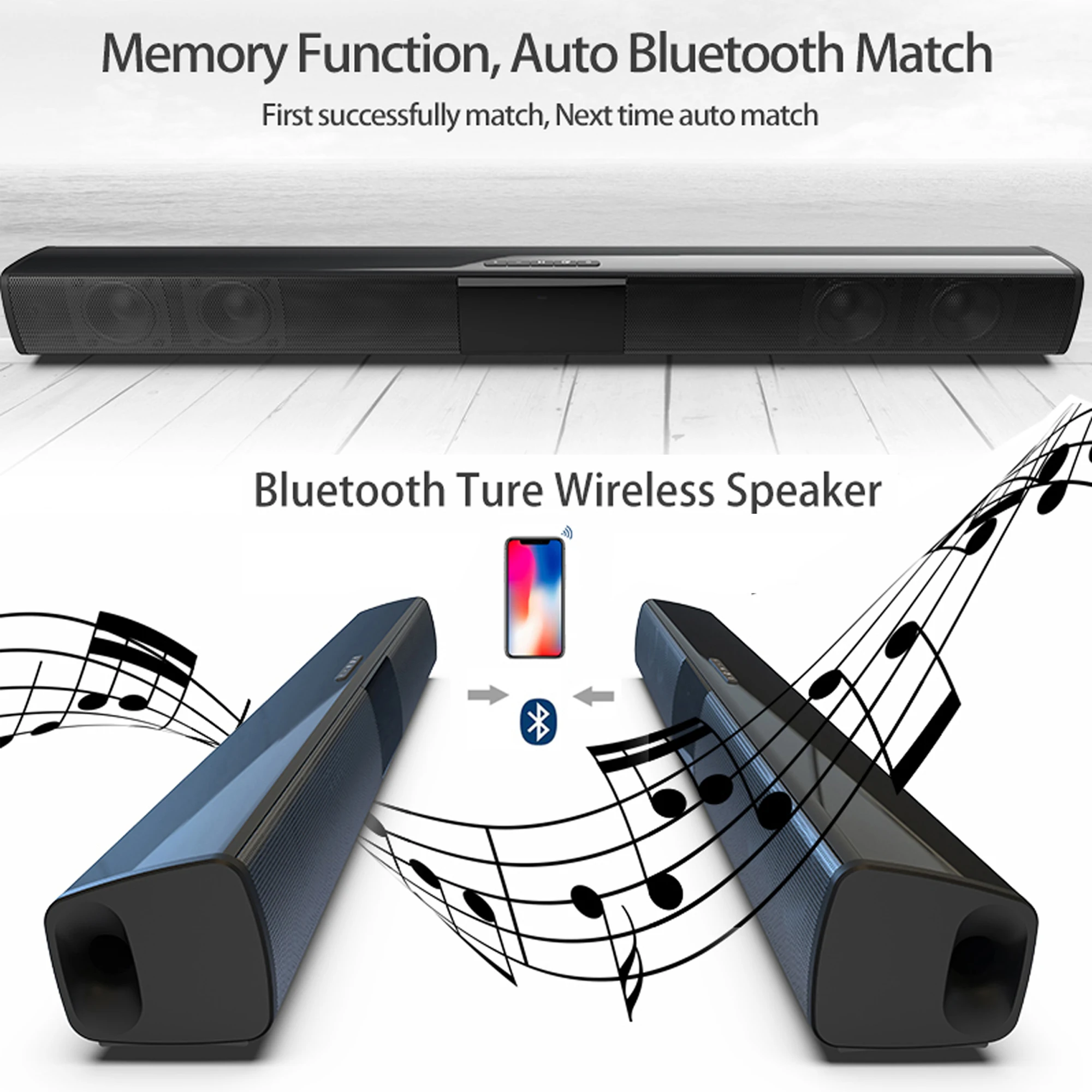 40W High Power Soundbar for TV - Home Cinema Wireless Speakers ulasan dan harga