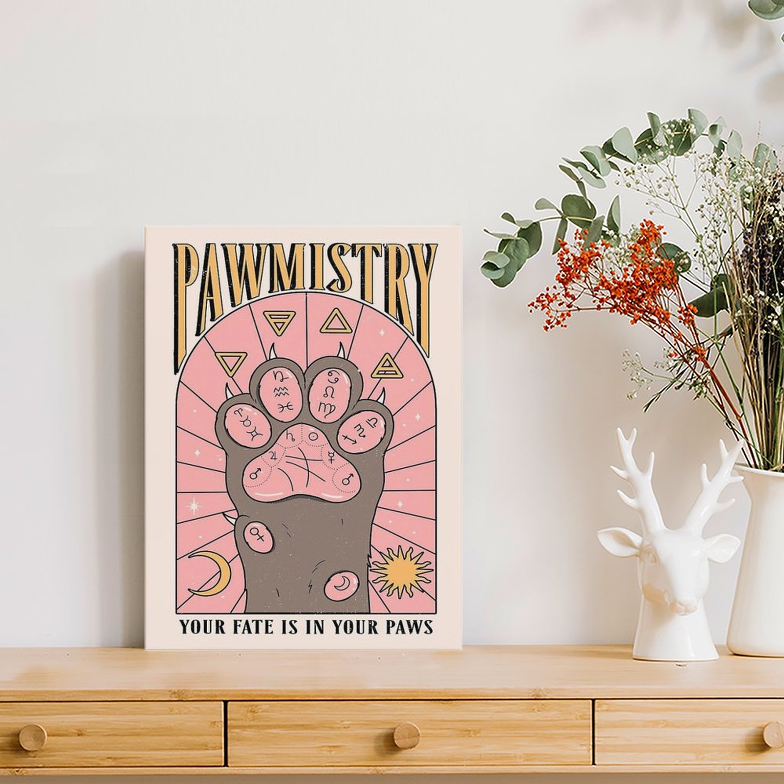 Pawmistry Canvas Painting Post - Home Cinema Wall ulasan dan harga
