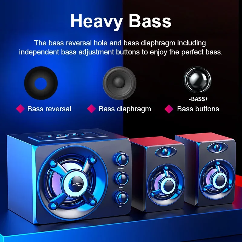 HIFI 3D Stereo Speakers Colorf - Home Cinema Wireless Speakers ulasan dan harga