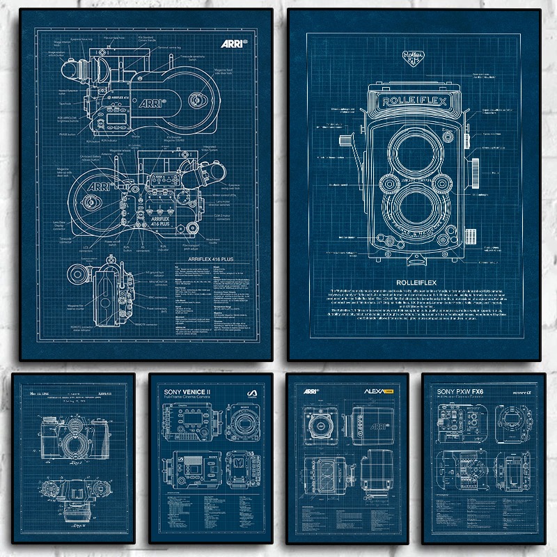 Vintage Leica Camera Blueprint - Home Cinema Wall ulasan dan harga